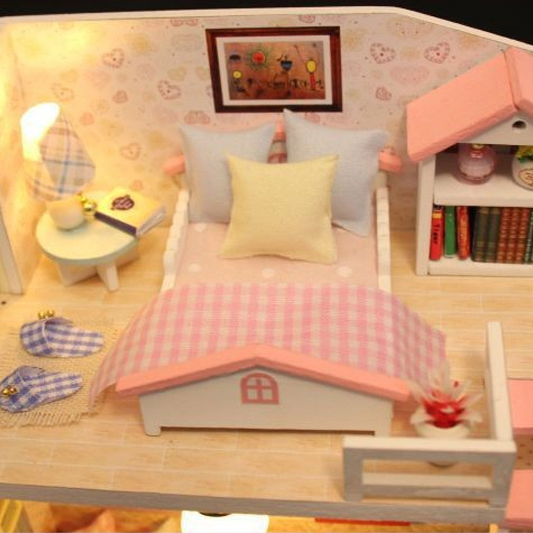 Pink Loft Dollhouse Miniature House Kit
