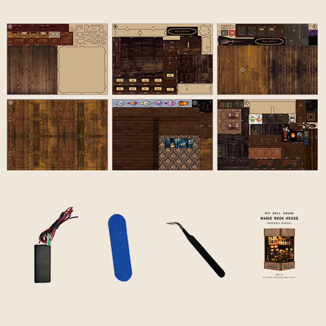 Magic Book House DIY Miniature Dollhouse Kit