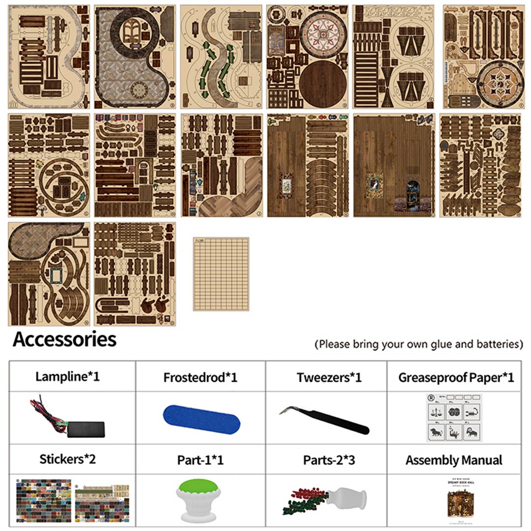 Dreamy Book Hall DIY Miniature Dollhouse Kit