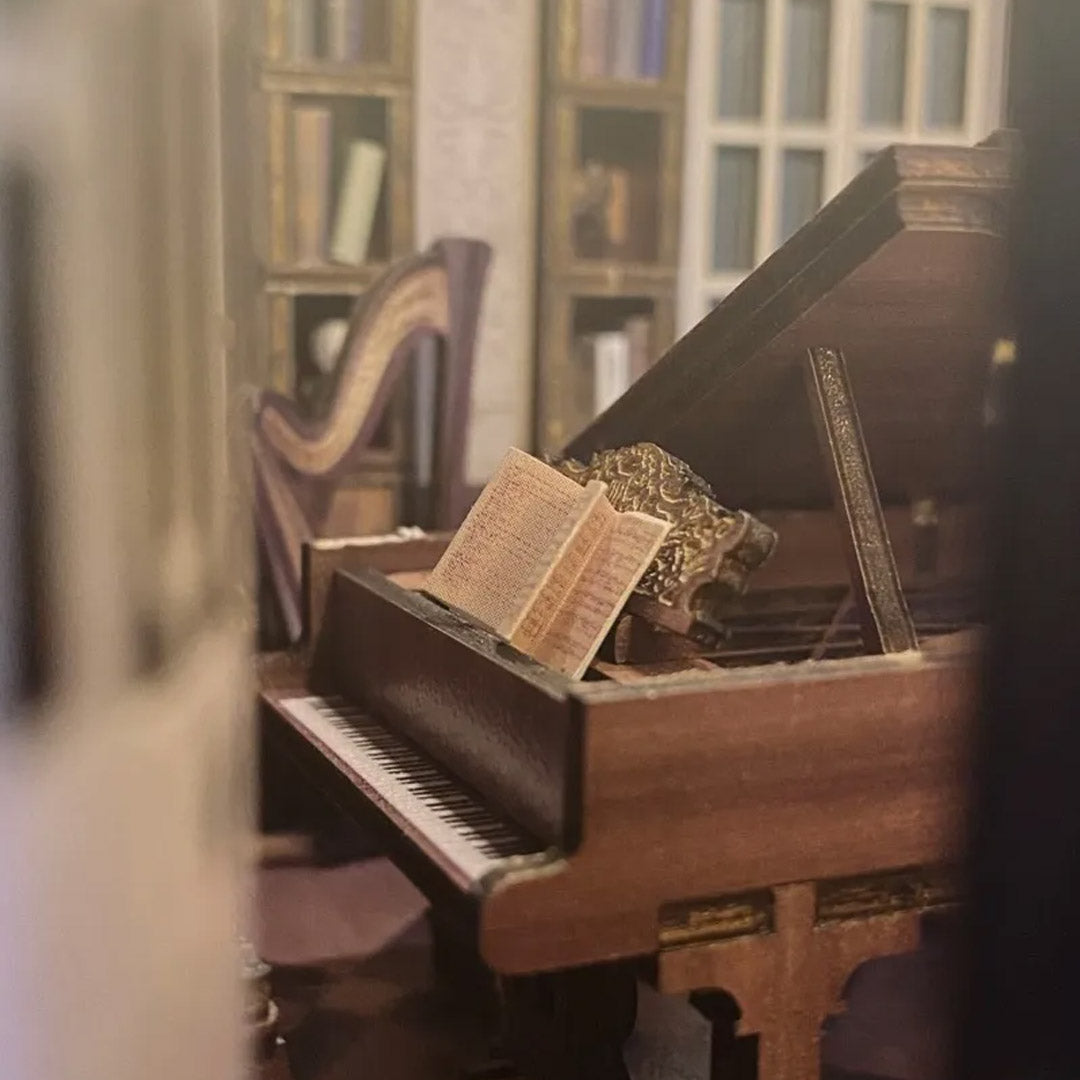 Secret Piano Room DIY Book Nook Bookshelf Insert