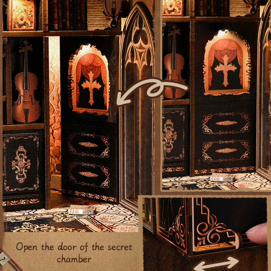 Dark Box Mystery DIY Wooden Book Nook Shelf Insert