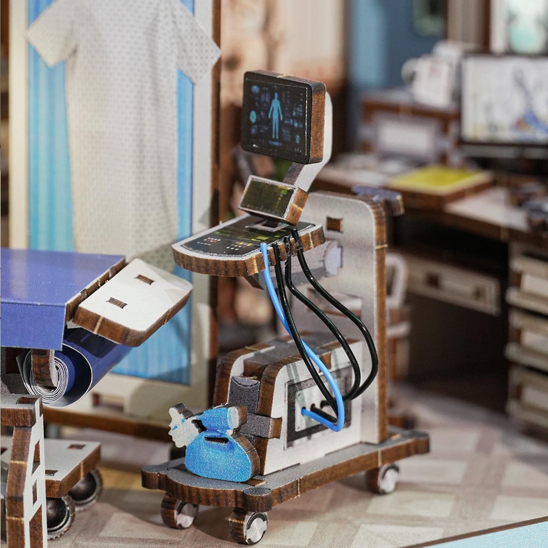 Doctor's Office DIY Wooden Book Nook Shelf Insert