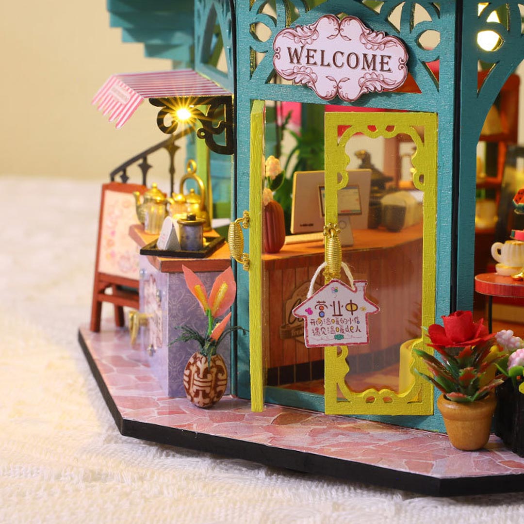 Flower & Coffee Tasting Room DIY Miniature Dollhouse