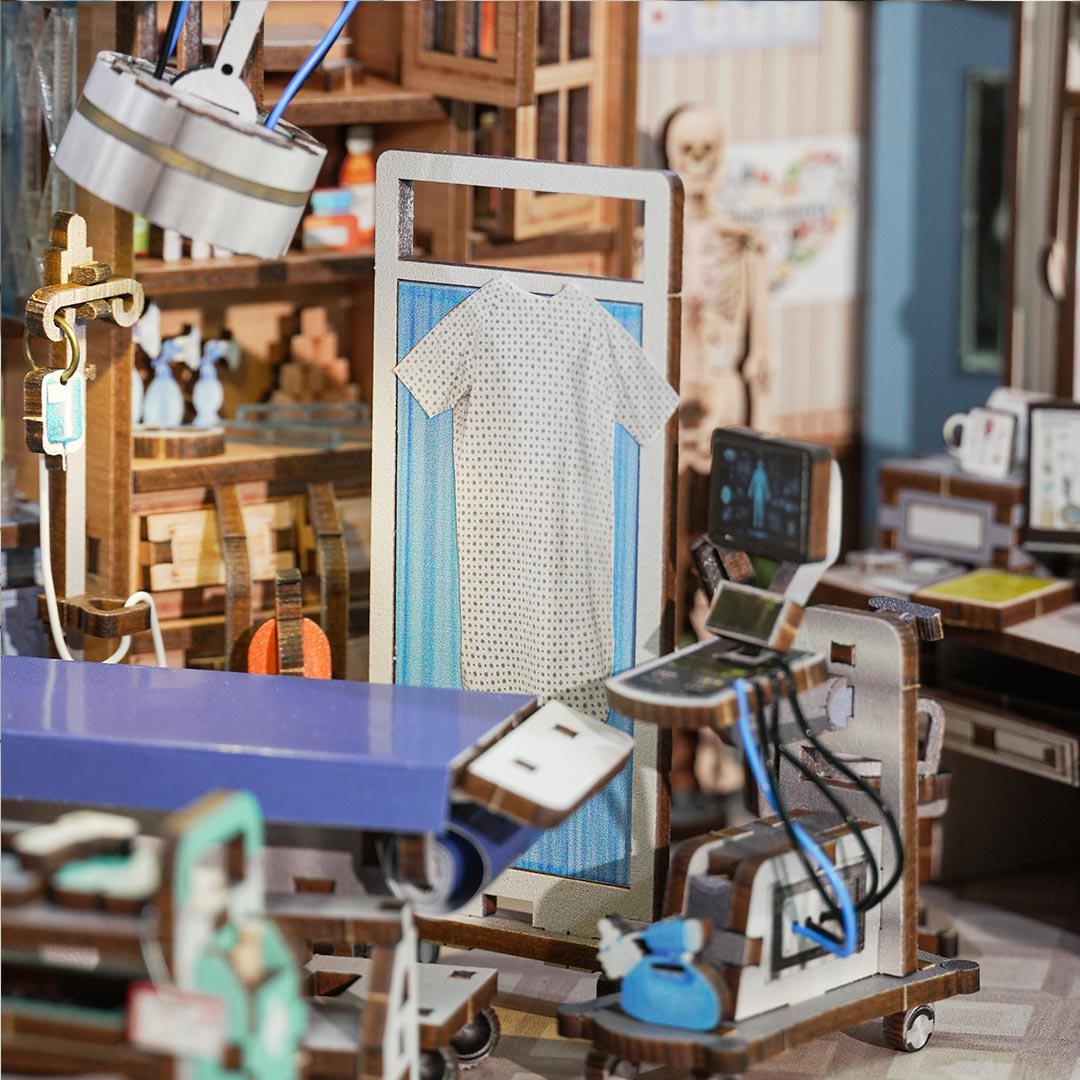 Doctor's Office DIY Wooden Book Nook Shelf Insert