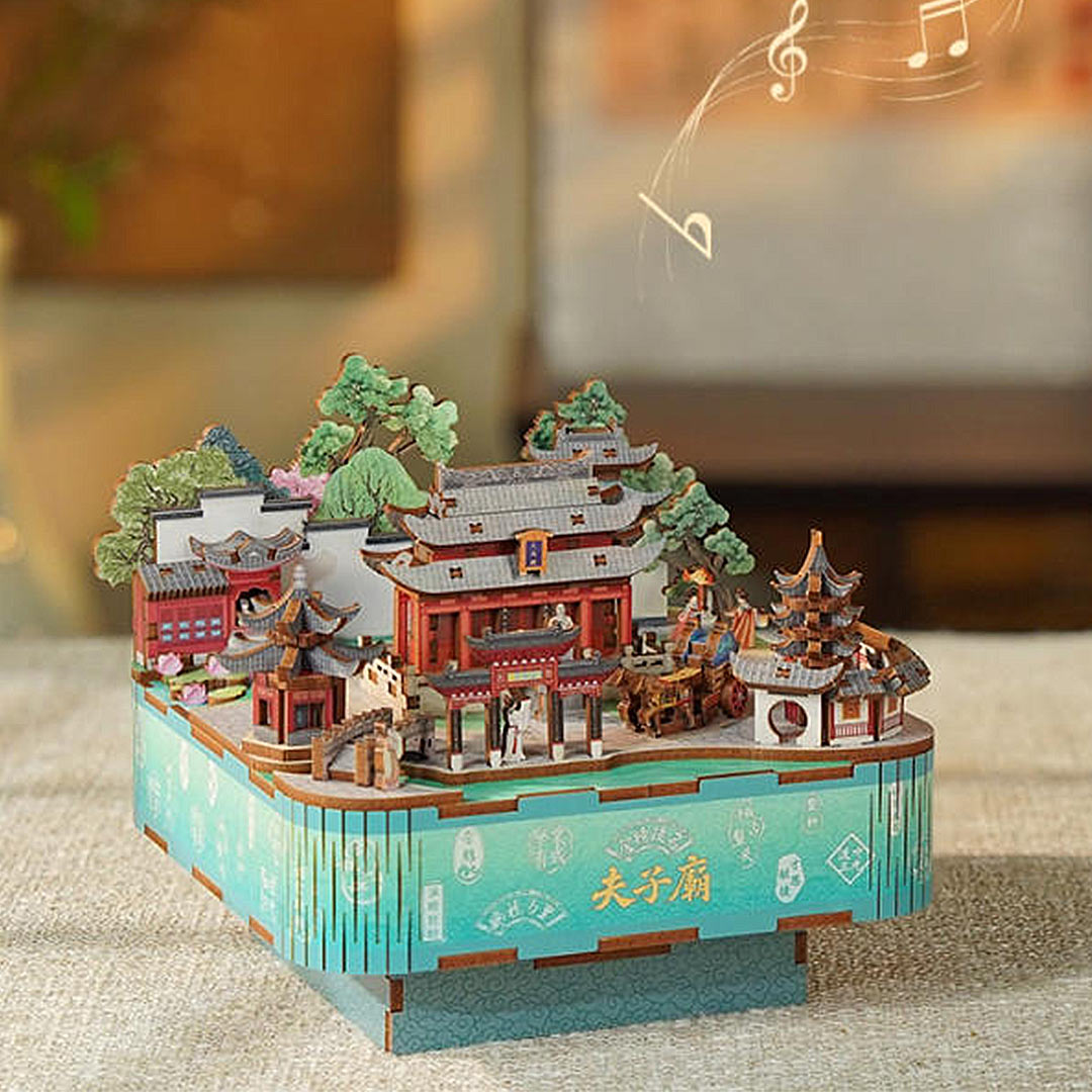 Confucius Temple DIY Wooden Music Box
