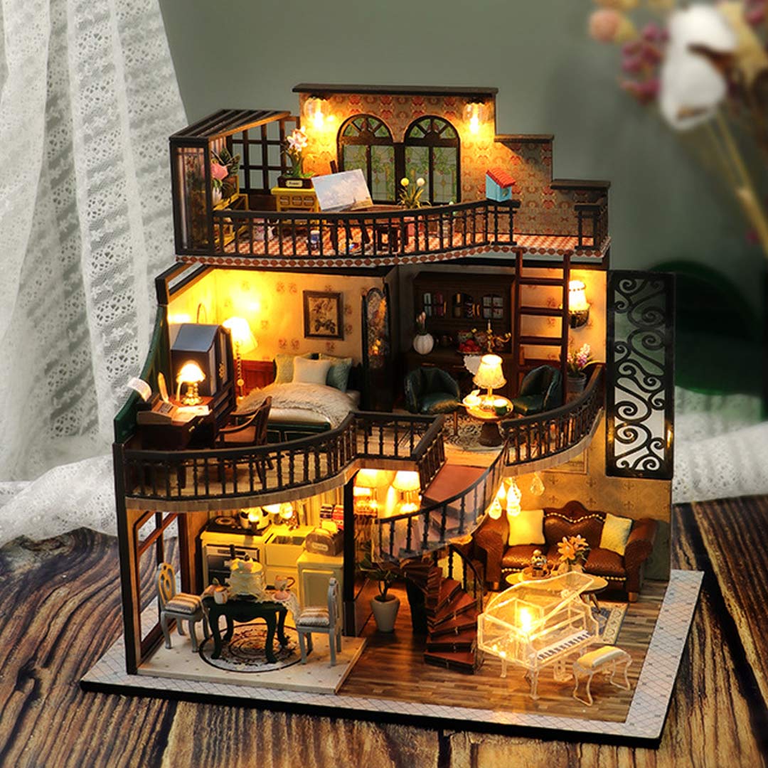 Dream Building Pavilion DIY Dollhouse Miniature Kit