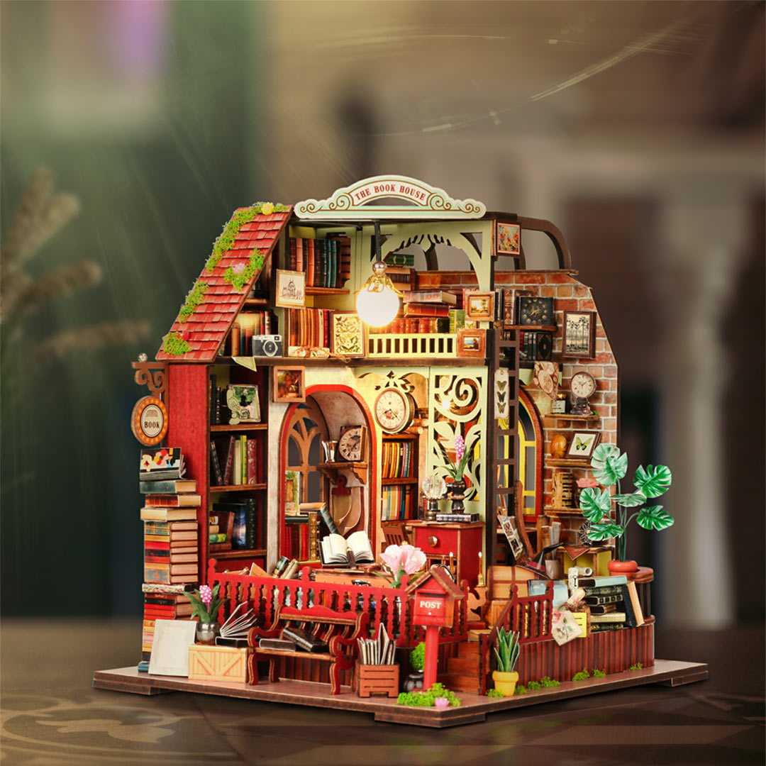 Mini Book House The Book House DIY Miniature Dollhouse Kit – Fifijoy