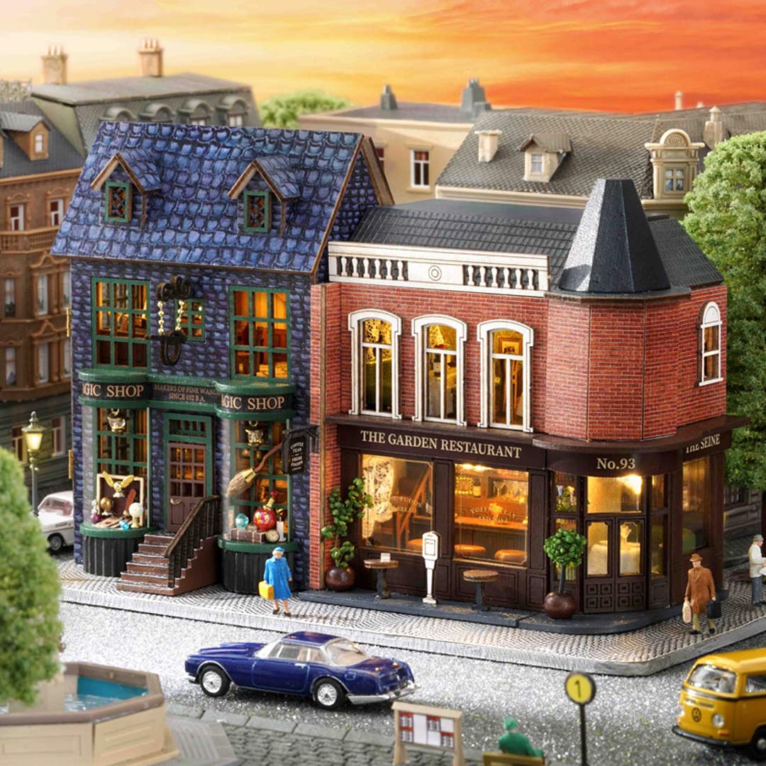 Corner Restaurant DIY Miniature House Kit