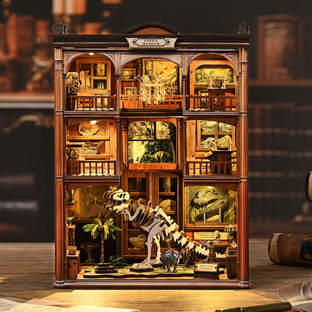 Fossil Museum DIY Wooden Book Nook Shelf Insert – Fifijoy