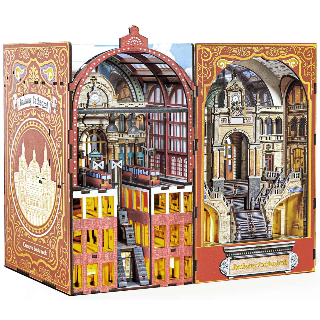 Railway Cathedral DIY Book Nook Bookshelf (2 Sides Scene)