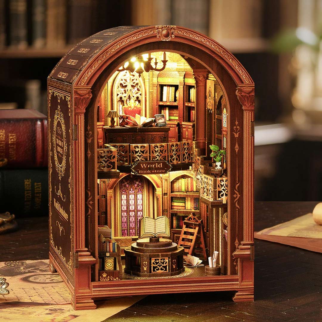 Wanguo Bookstore DIY Wooden Book Nook Kit