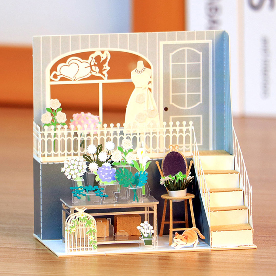 Flower Shop DIY Miniature Dollhouse Kit