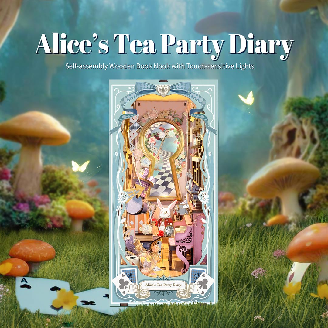 Alice's Tea Party Diary DIY Wooden Book Nook Kit