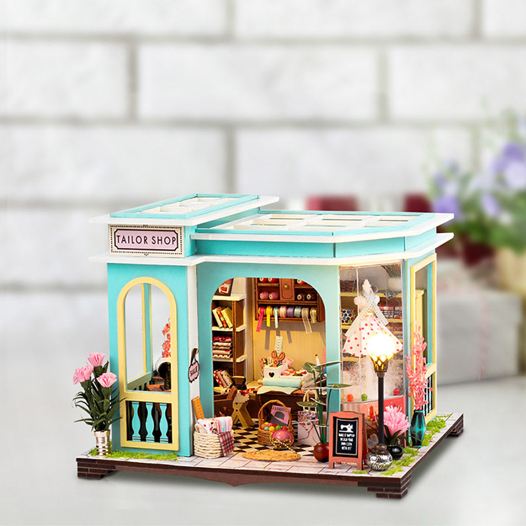 Tailor Shop DIY Miniature House Dollhouse Kit
