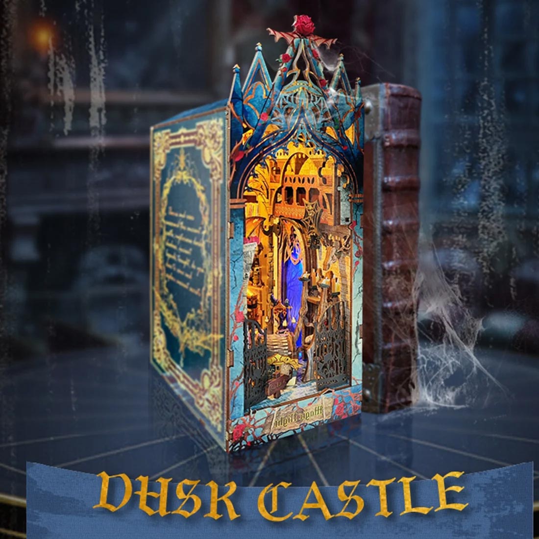 Twilight Castle 3D Wooden Puzzle Book Nook
