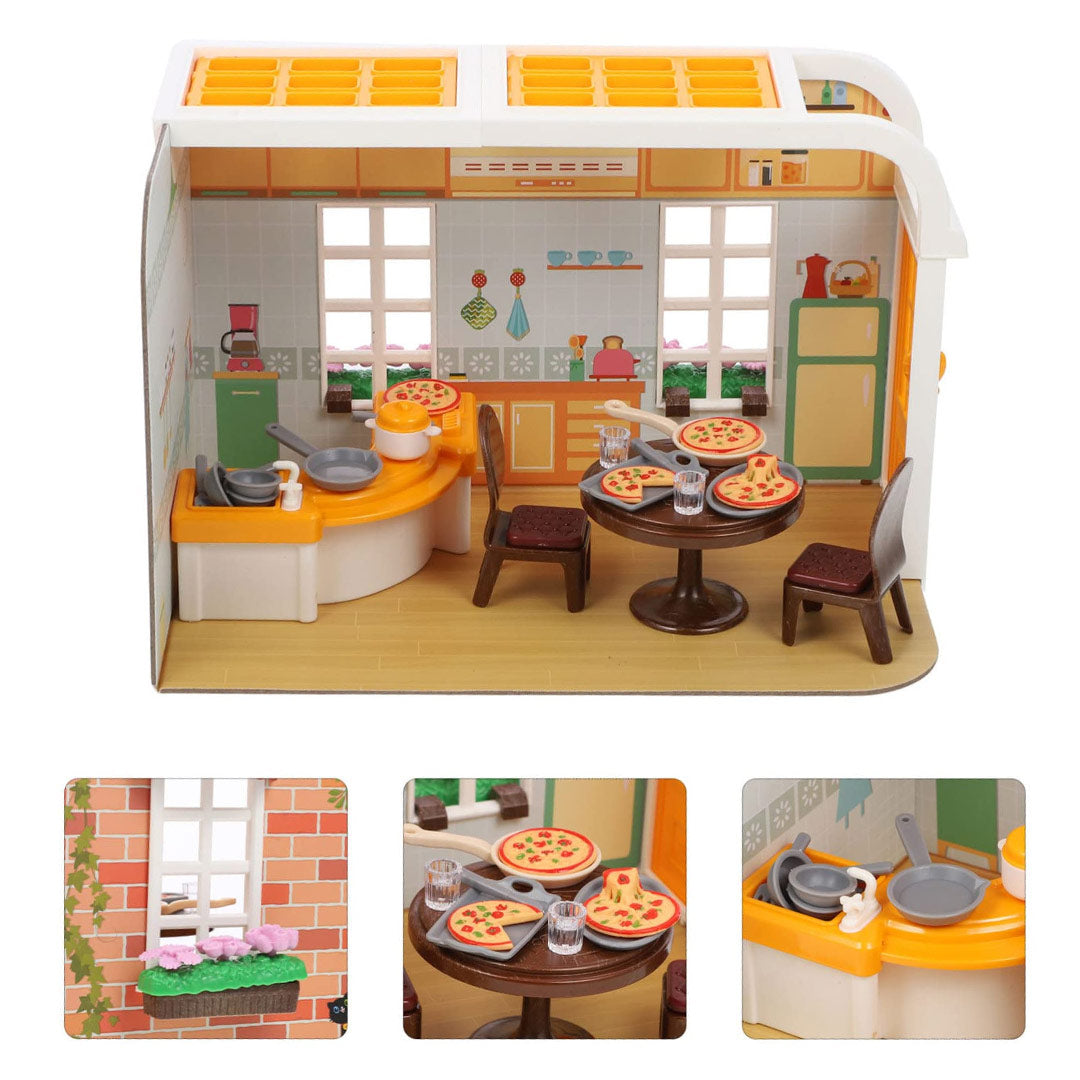 Mini Scene Kitchen Bedroom Dollhouse Kit