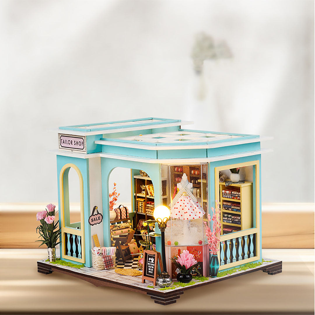 Tailor Shop DIY Miniature House Dollhouse Kit