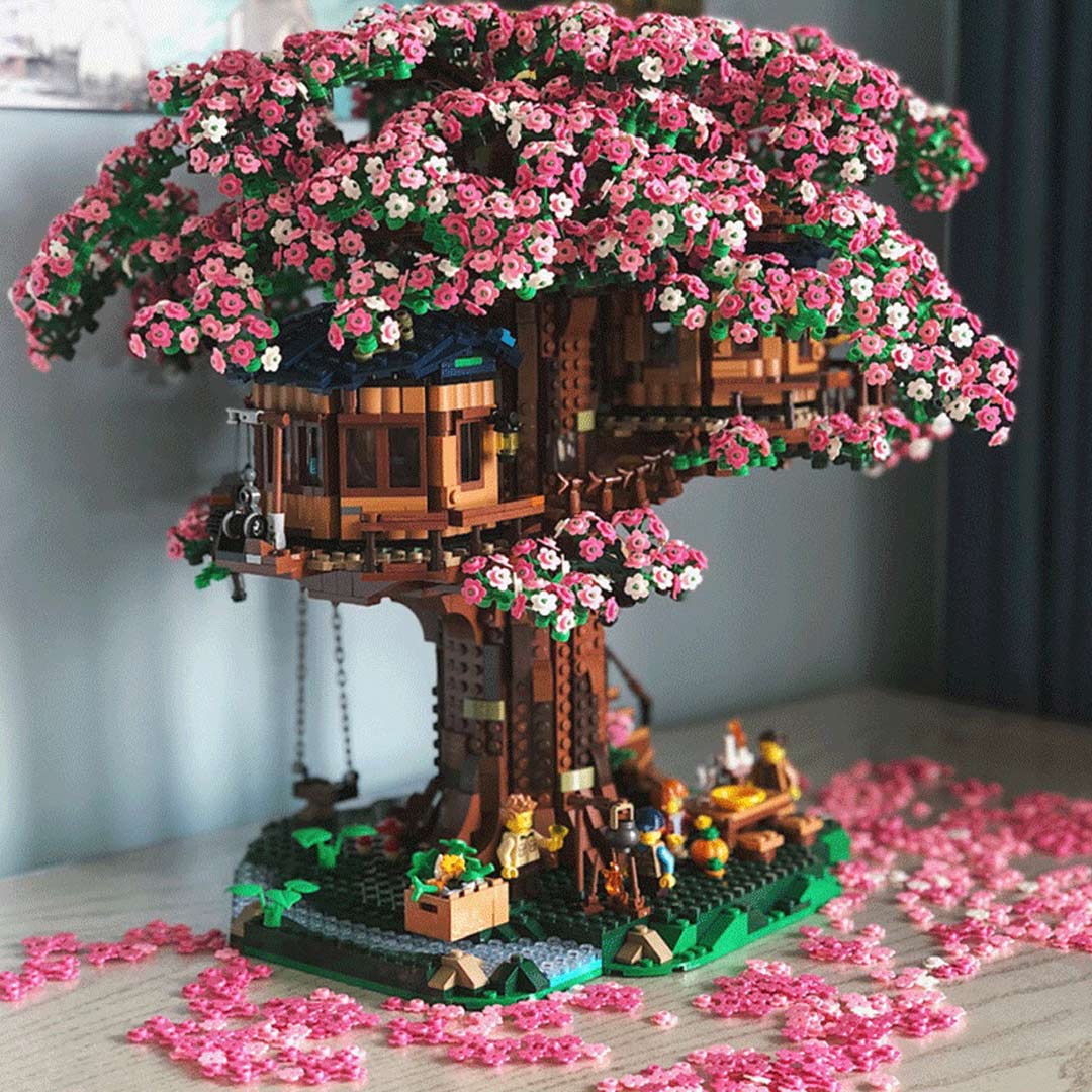 Cherry Blossom Bonsai Tree Building Blocks Sets