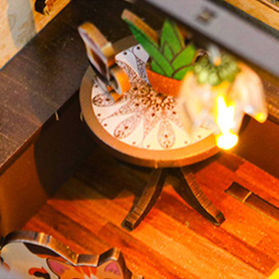 Coffee House DIY Wooden Book Nook Shelf Insert