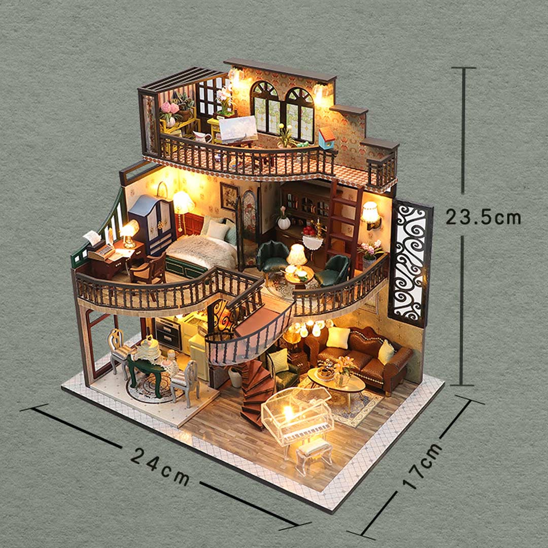 Dream Building Pavilion DIY Dollhouse Miniature Kit