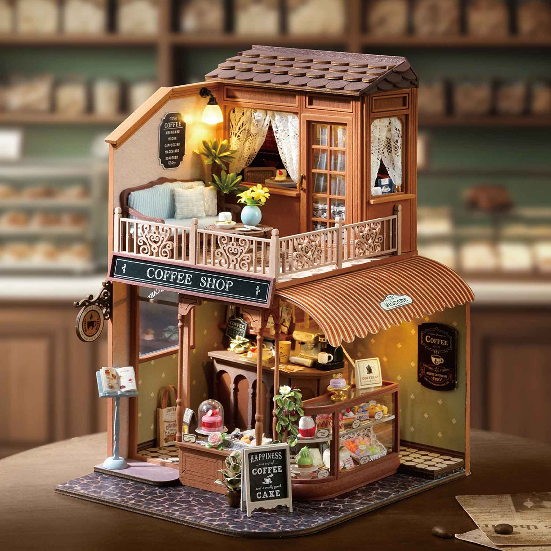 Coffee Shop DIY Miniature House Kit