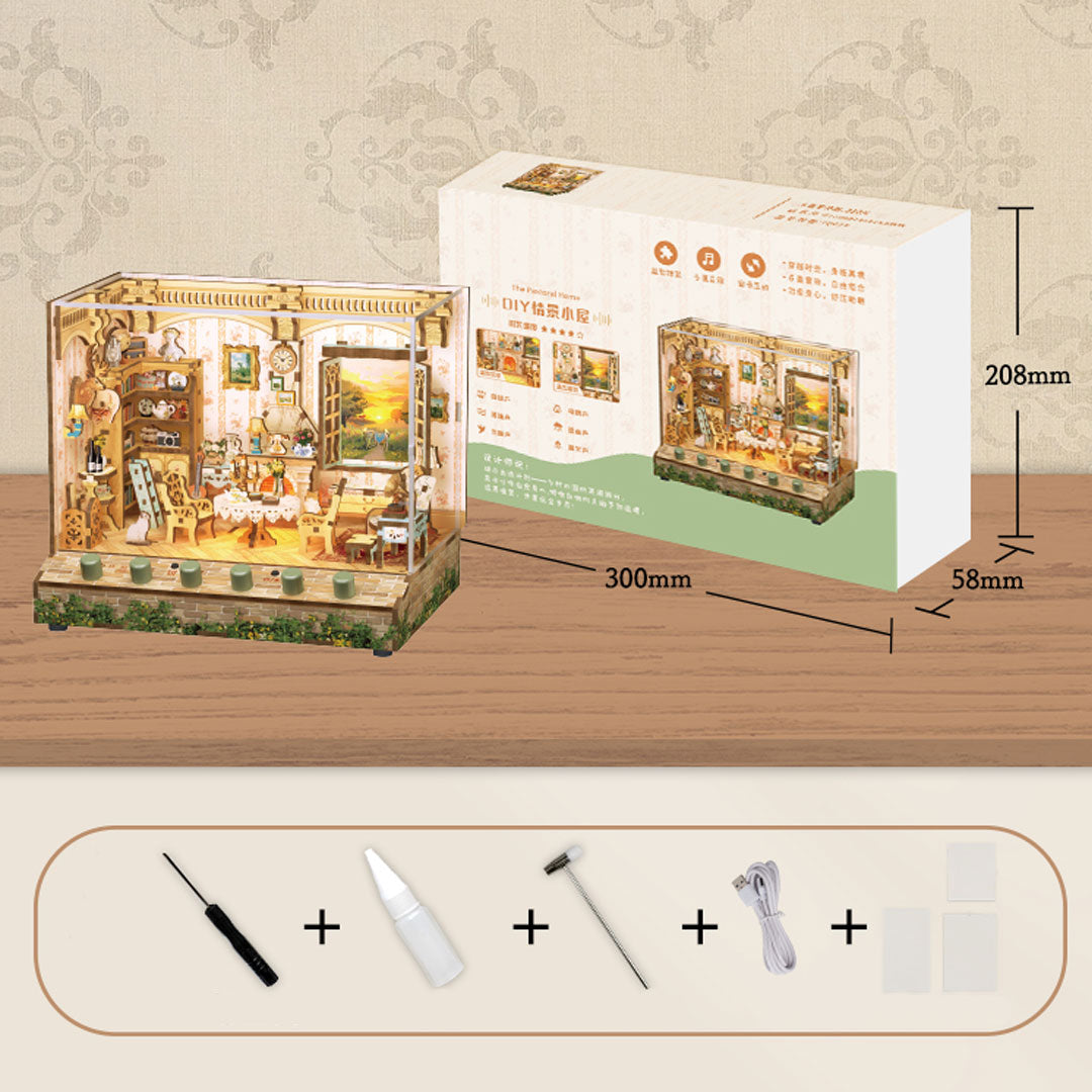 Pastoral Time DIY Miniature & 6 Sound Effects Scene House