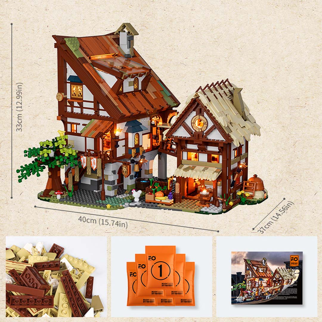 Medieval Market DIY Assembled Building Blocks Kits