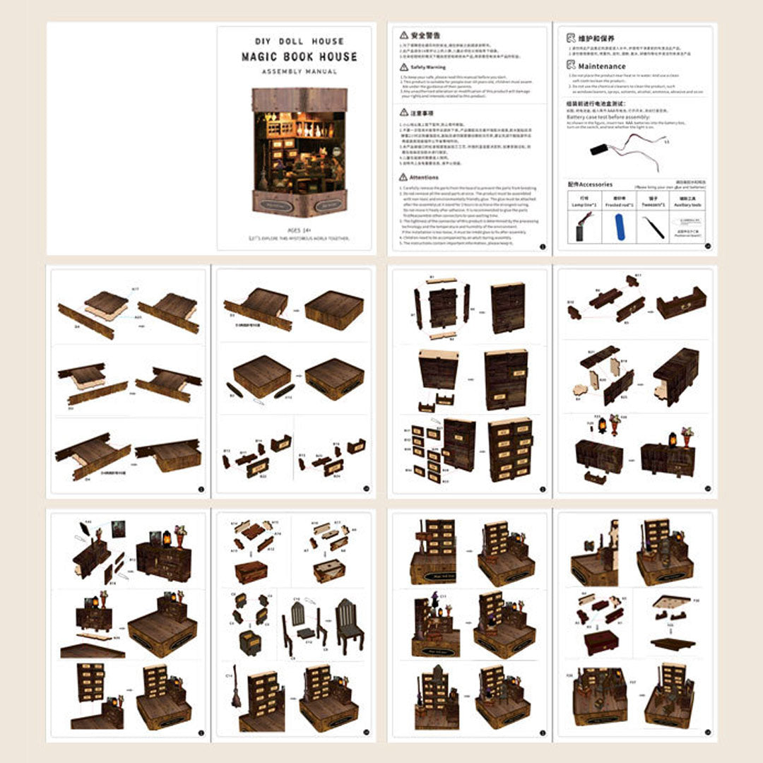 Magic Book House DIY Miniature Dollhouse Kit