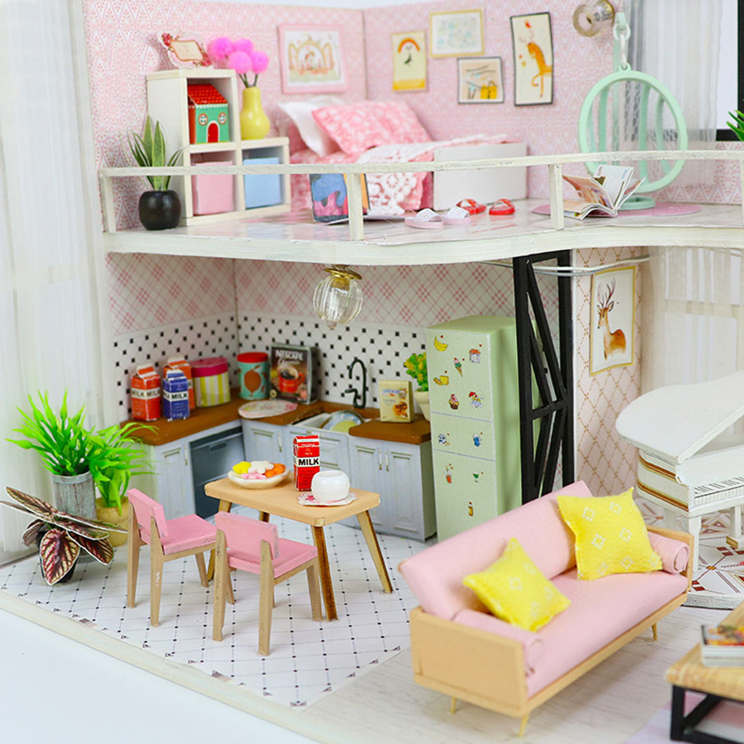 Anna's Pink Melody DIY Miniature Dollhouse Kit