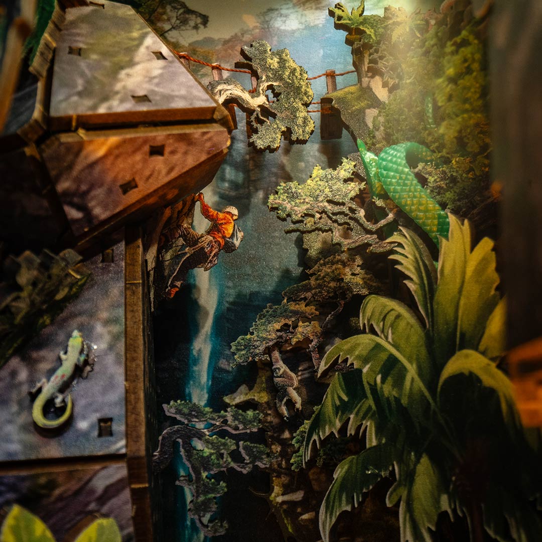 Jungle Adventure DIY Wooden Book Nook Shelf Insert – Fifijoy