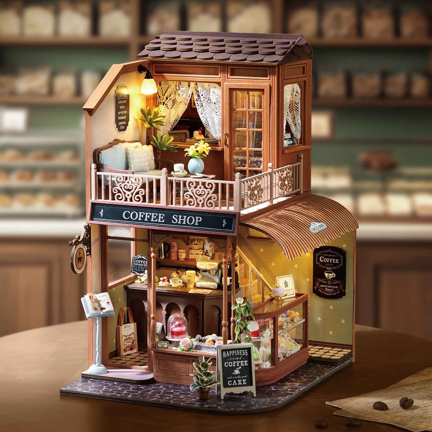 Coffee Shop DIY Miniature House Kit