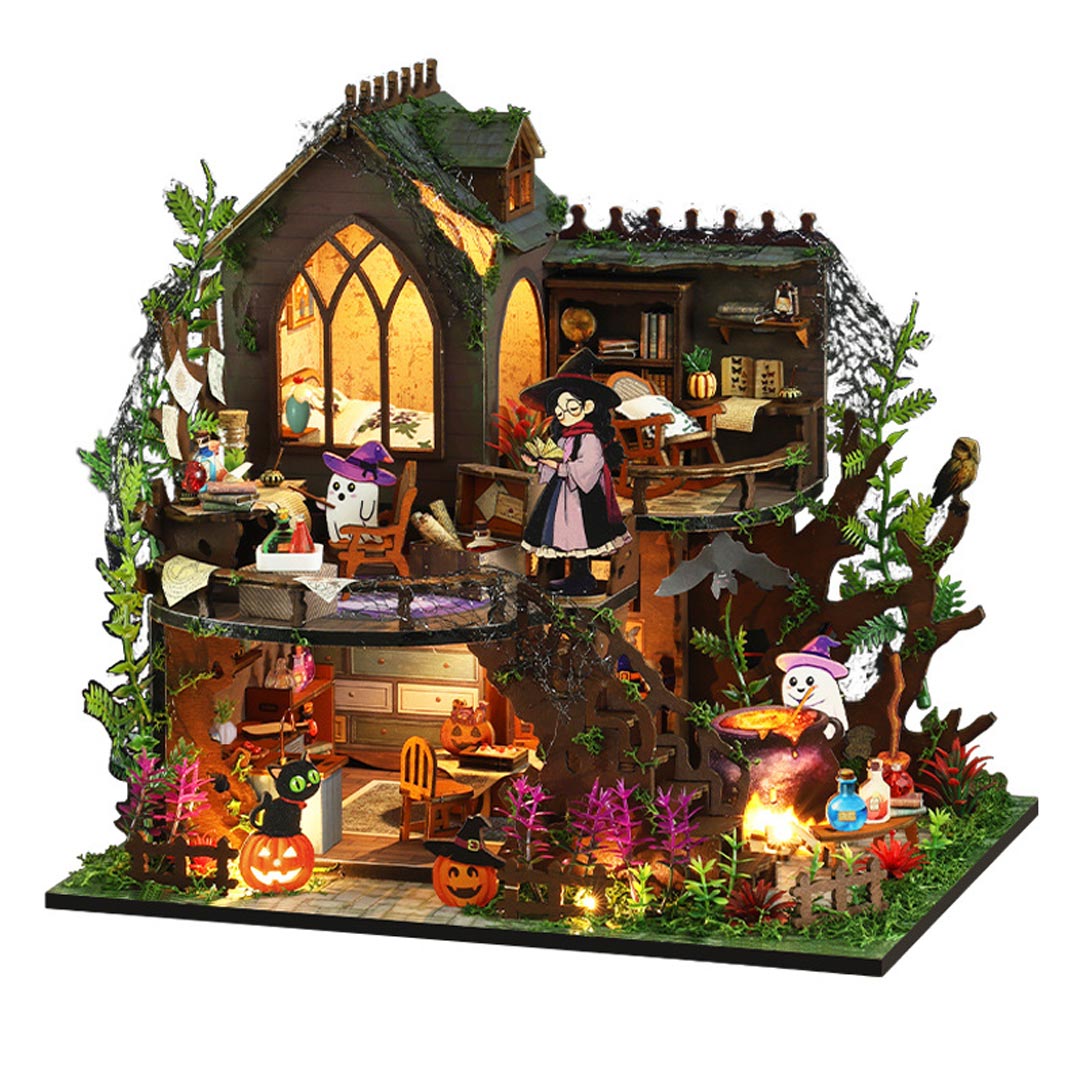 Spooky Magic Cottage DIY Miniature Dollhouse Kit