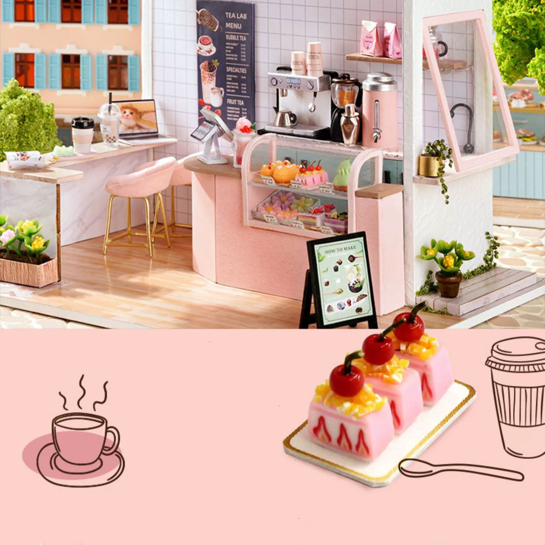 Sunshine Tea Shop Dollhouse Miniature DIY House Kit
