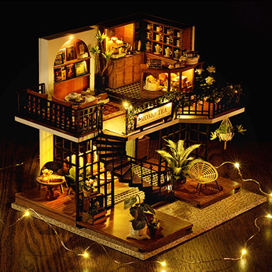 Forest Tea Shop DIY Dollhouse Miniature Kit