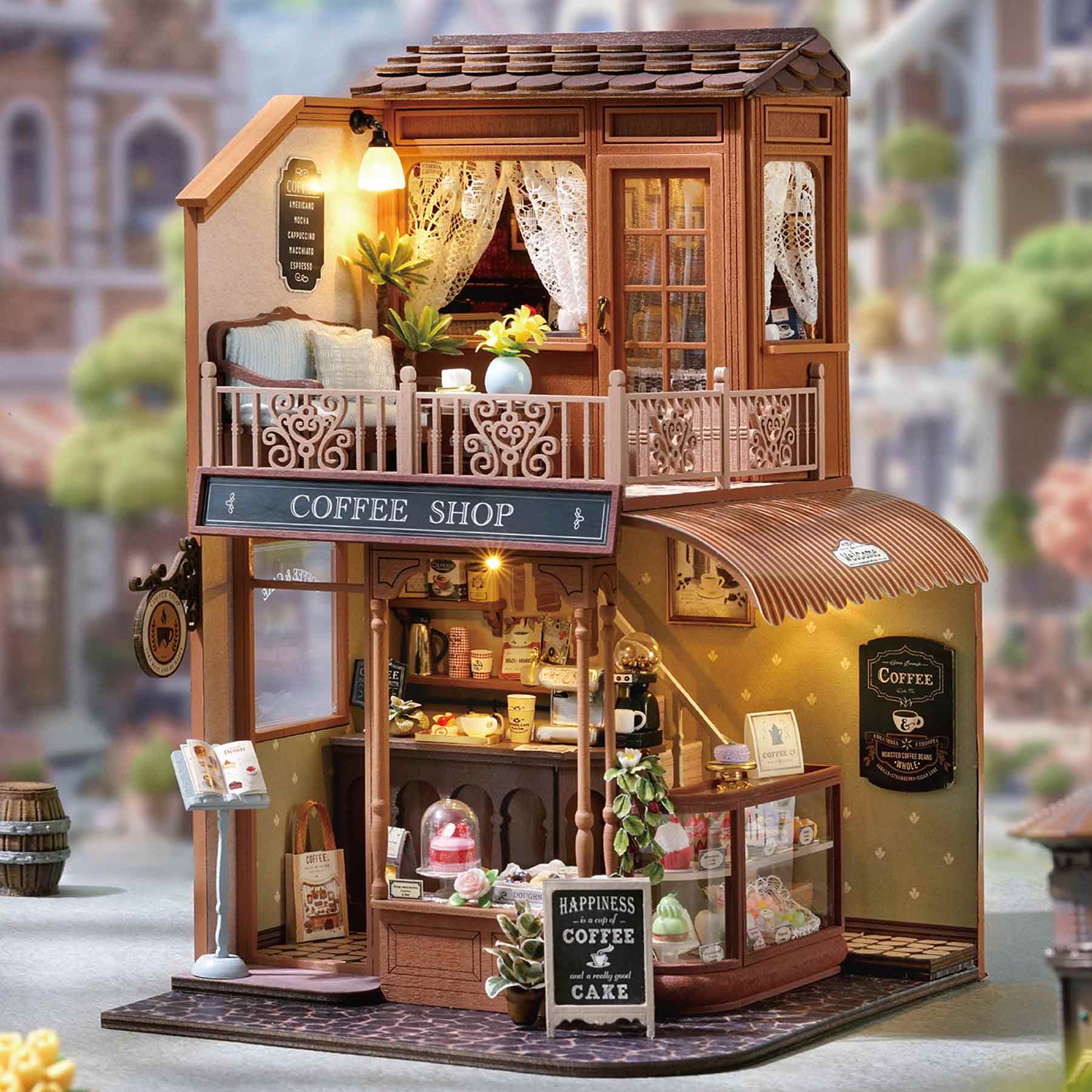 Coffee Shop DIY Miniature House Kit
