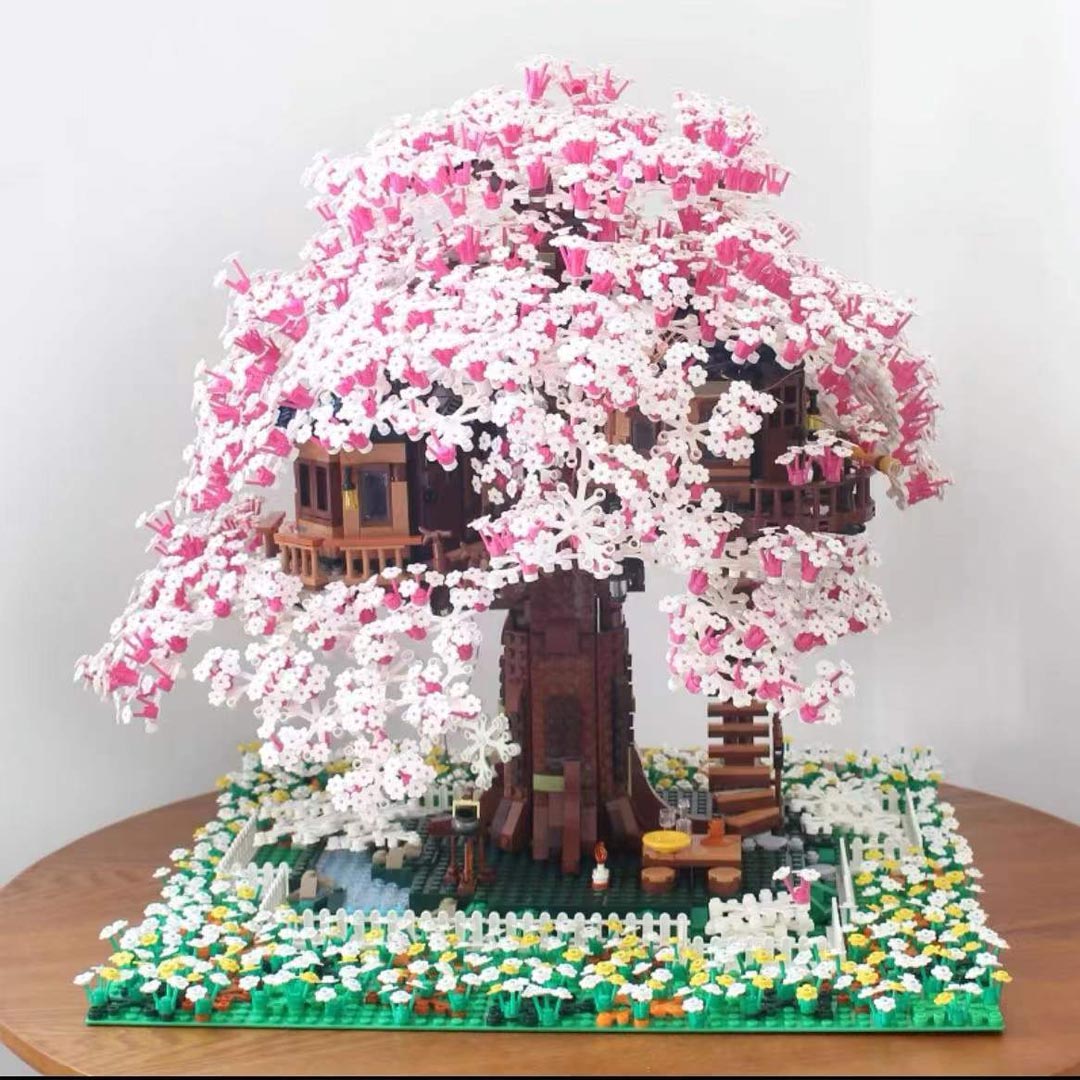 Cherry Blossom Bonsai Tree Building Blocks Sets