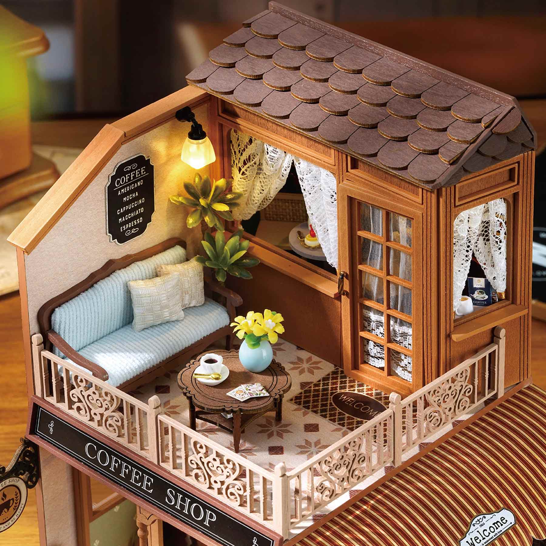 Coffee Shop DIY Miniature House Kit