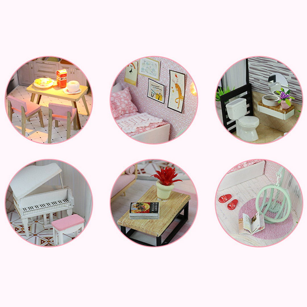 Anna's Pink Melody DIY Miniature Dollhouse Kit