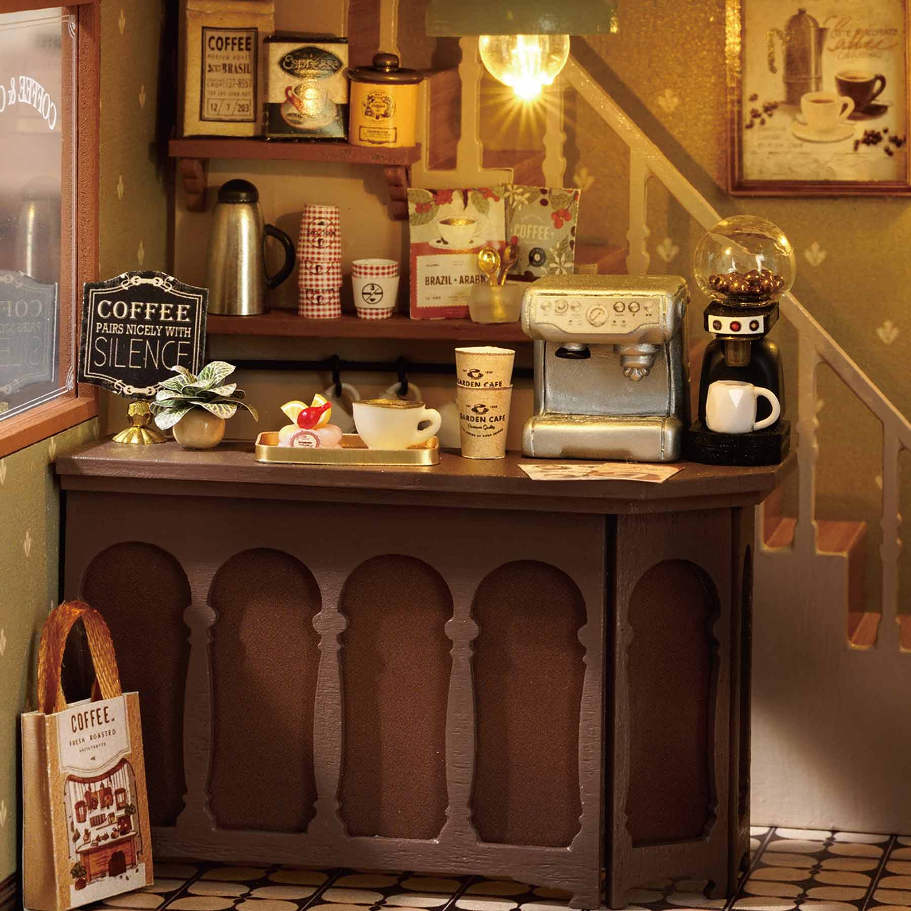Coffee Shop DIY Miniature House Kit