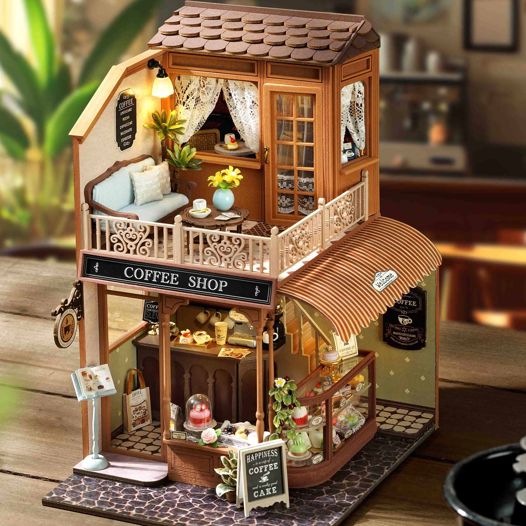 Coffee Shop DIY Miniature House Kit