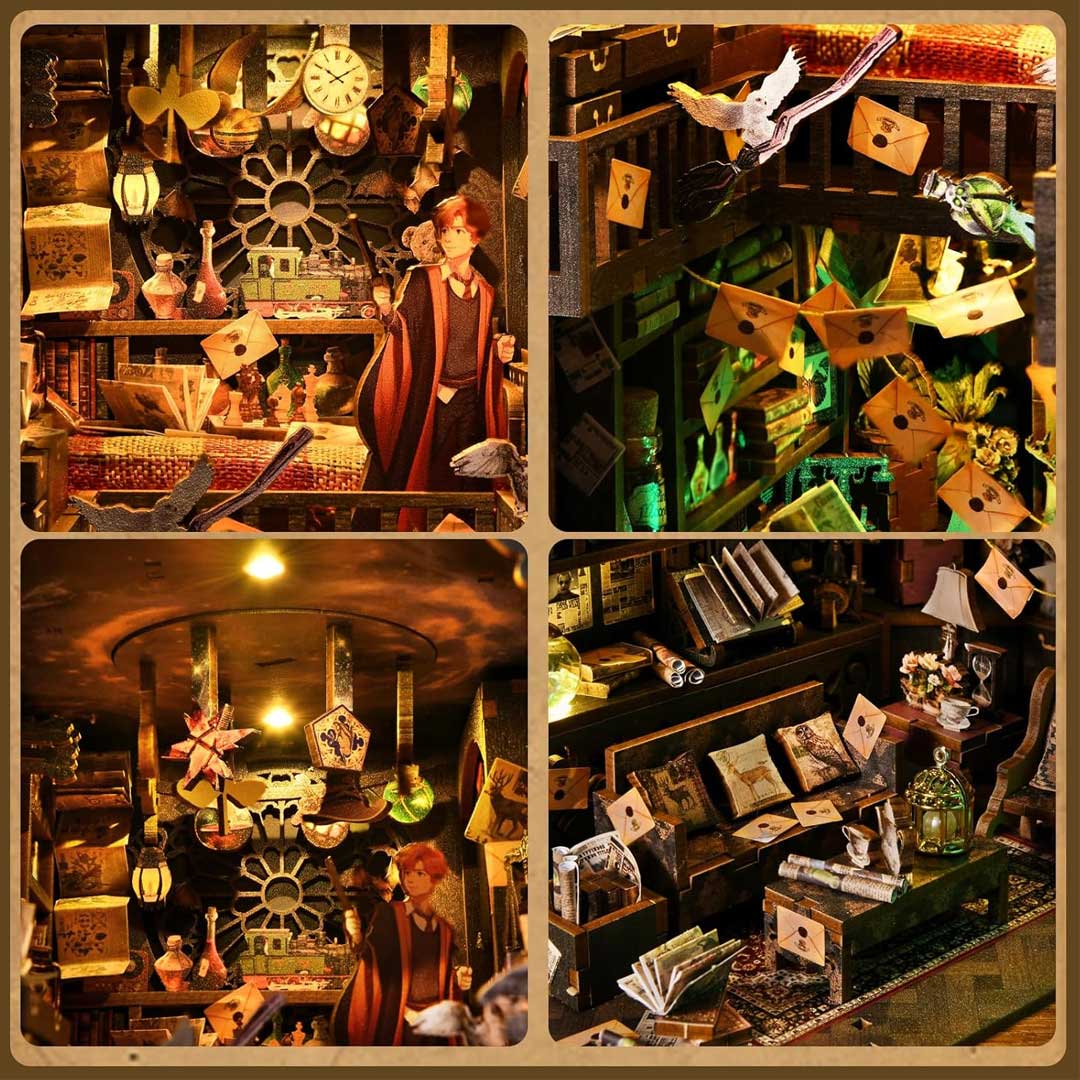 The House of Magic 3D Wooden Puzzle Book Nook Kit
