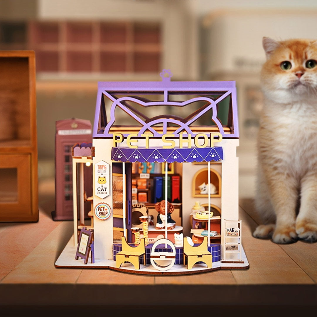 Pet Shop DIY Miniature Dollhouse Kit