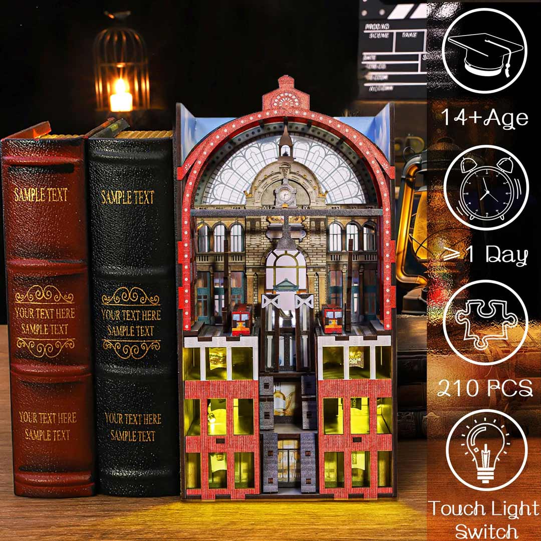 Railway Cathedral DIY Book Nook Bookshelf (2 Sides Scene)