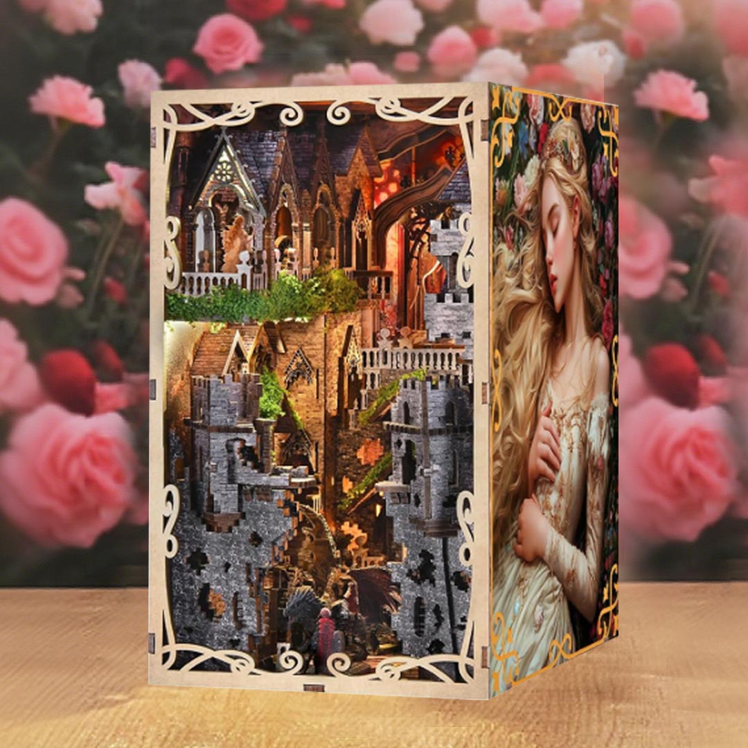 Sleeping Beauty DIY Wooden Book Nook Shelf Insert