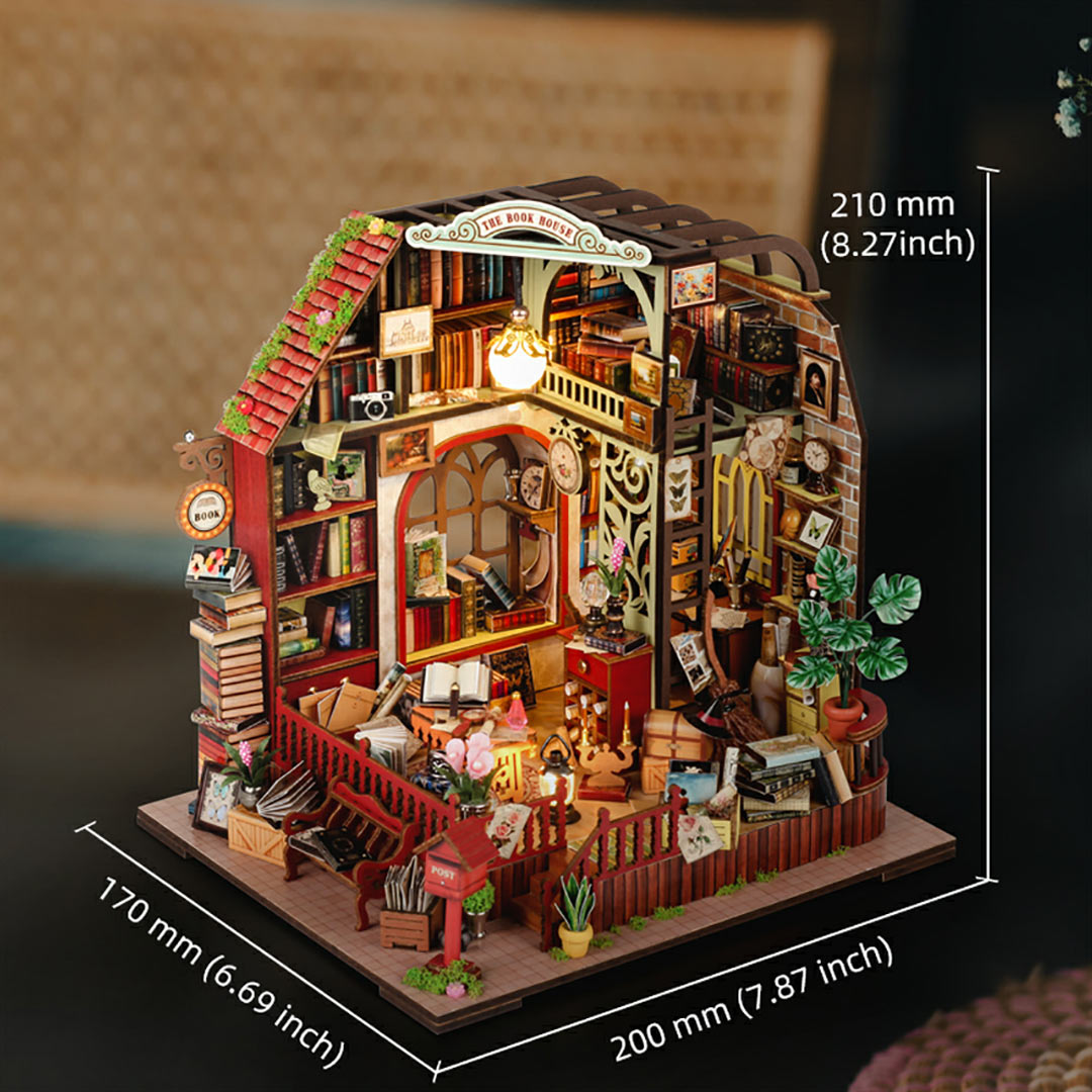 The Book House DIY Miniature Dollhouse Kit