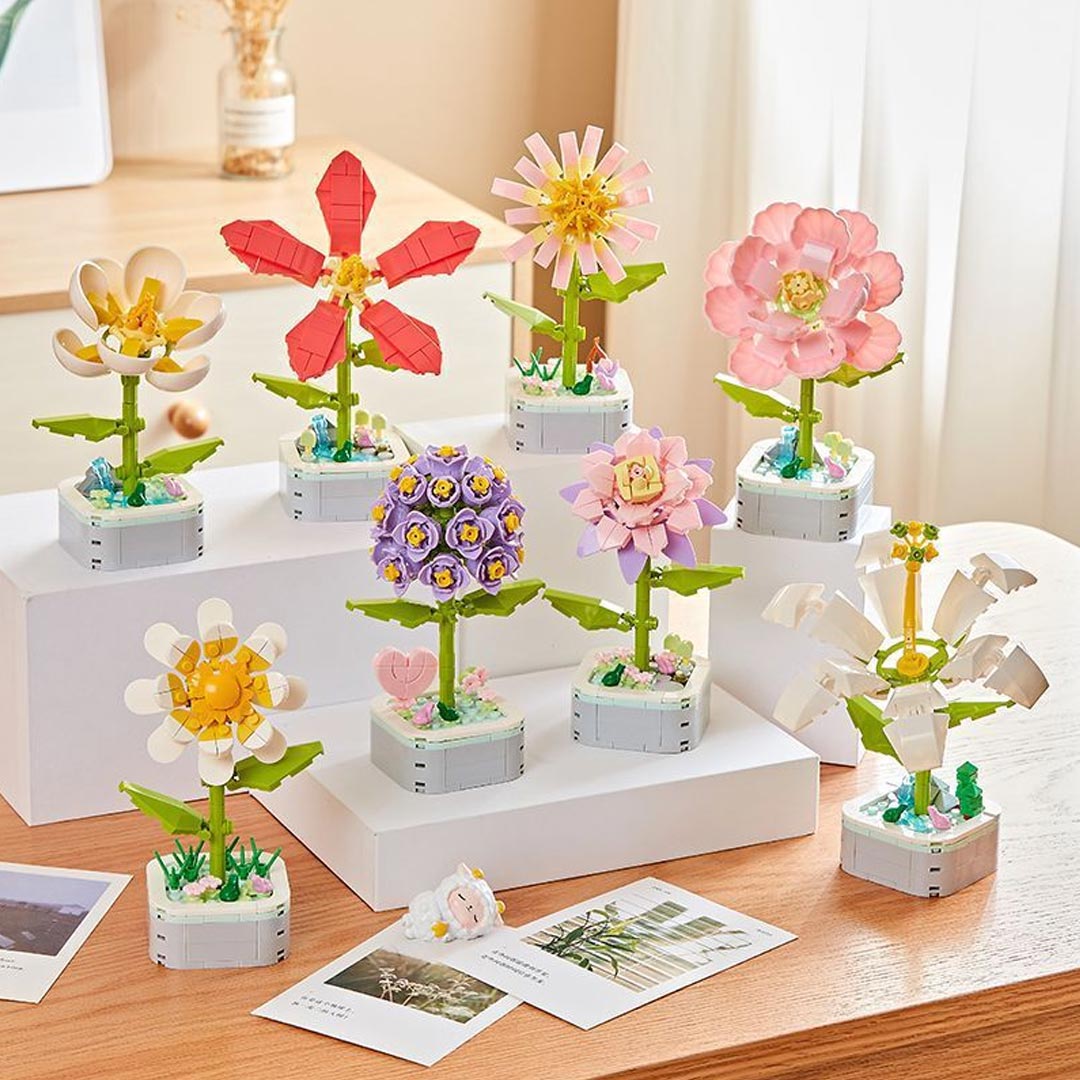 Hibiscus Building Blocks Flower Plant Ornaments