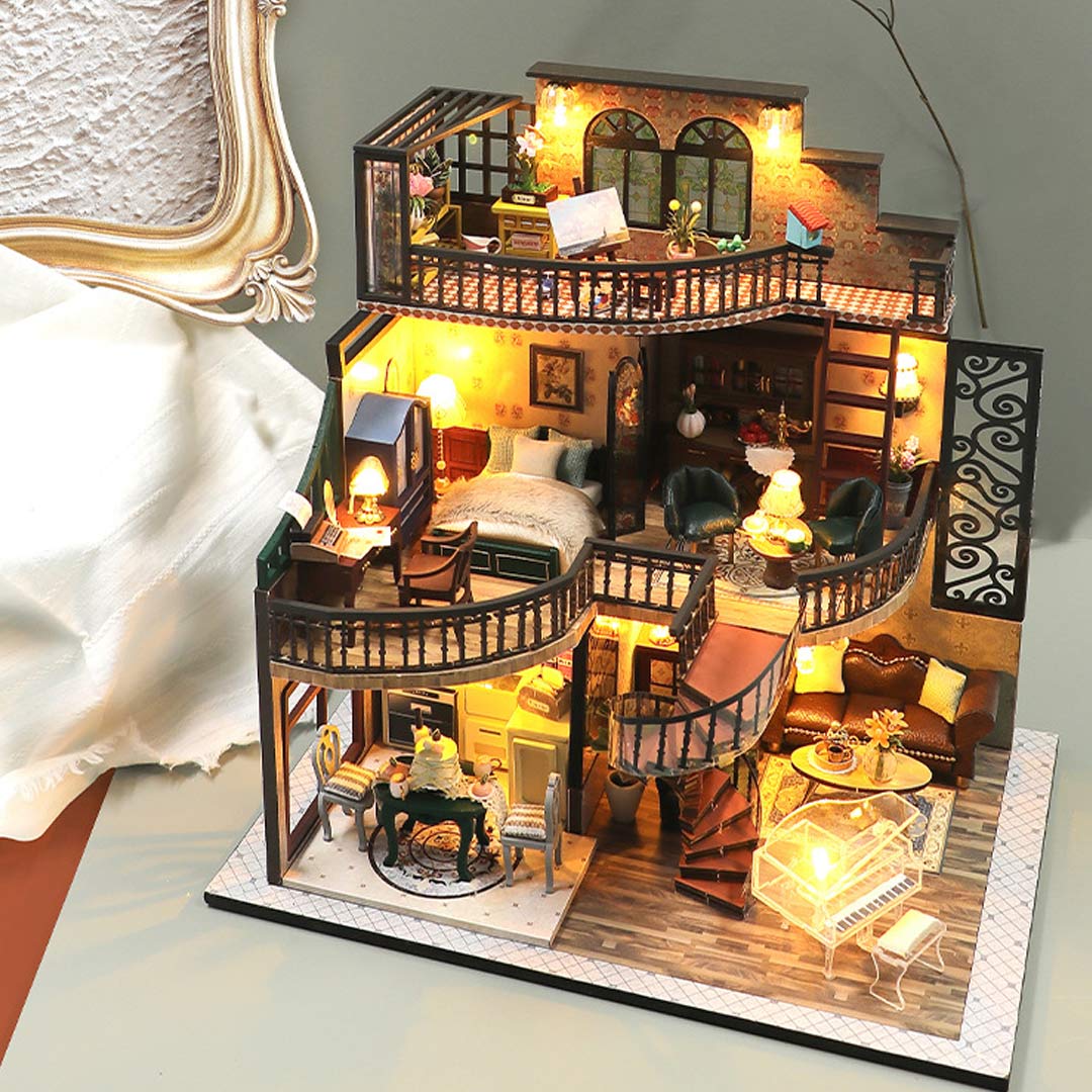 Dream Building Pavilion DIY Dollhouse Miniature Kit