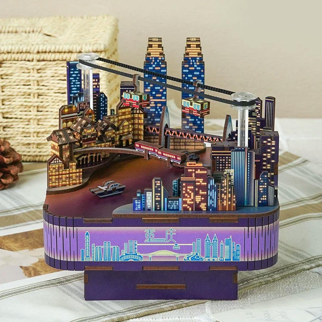 Chongqing Times 3D Wooden Puzzle Music Box