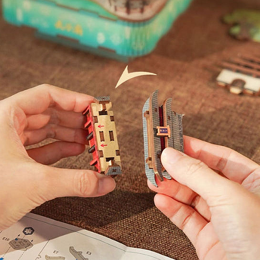 Confucius Temple DIY Wooden Music Box