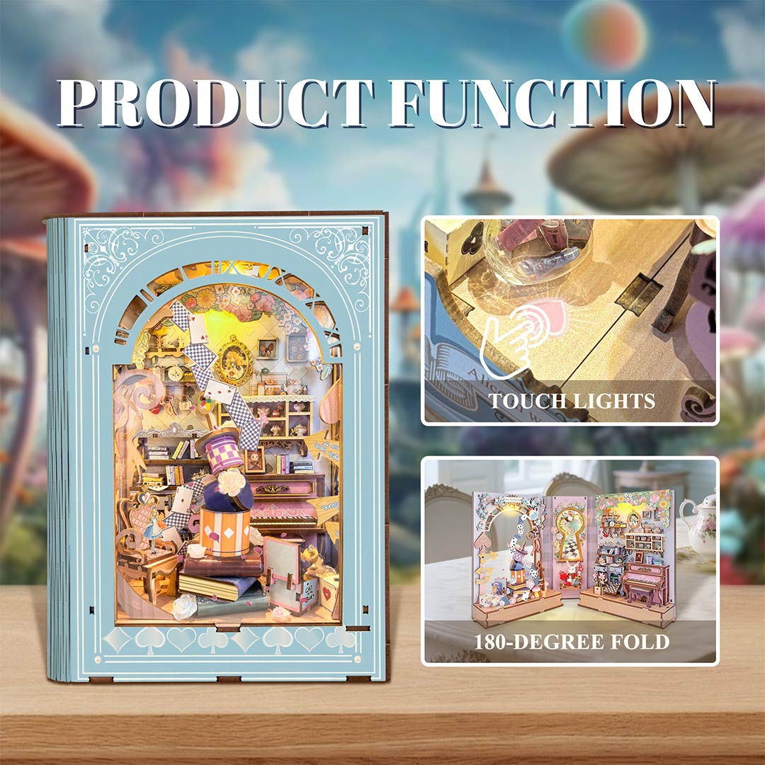 Alice's Tea Party Diary DIY Wooden Book Nook Kit